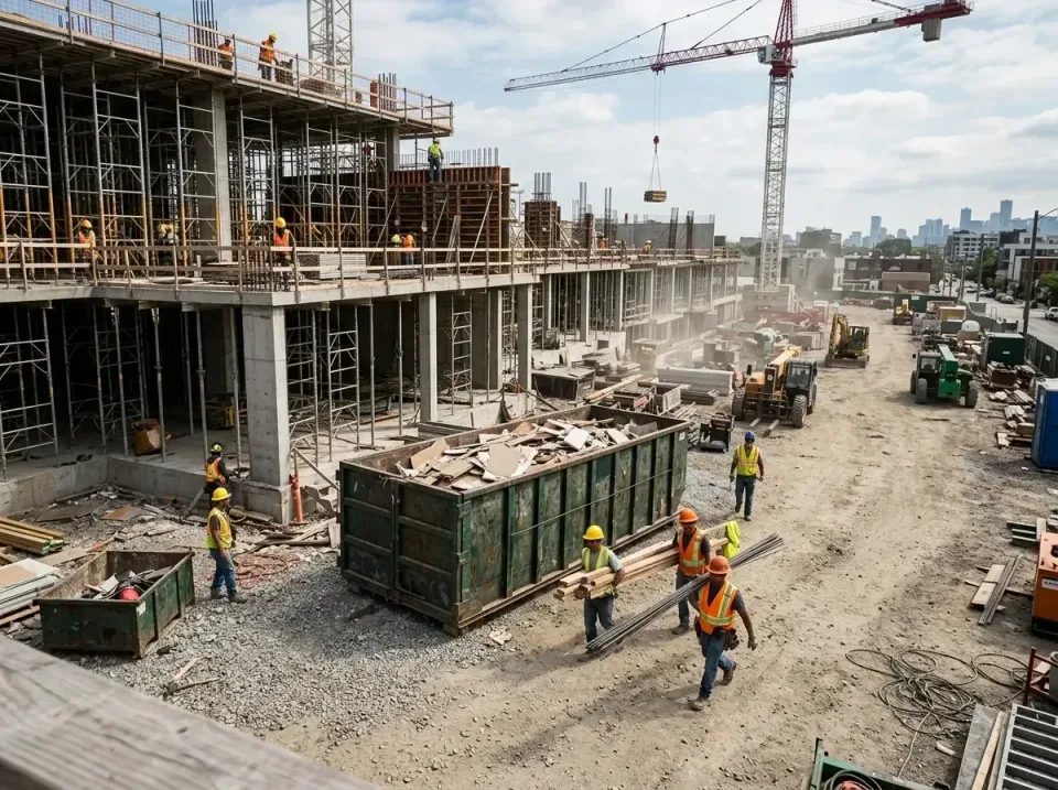 commercial-construction-site-w-002 — frequently asked questions, Low Cost Construction Dumpster Rental in St. Joseph, MN